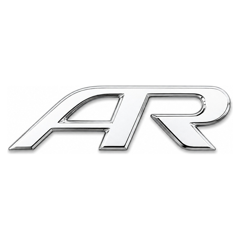 AR chrome badge