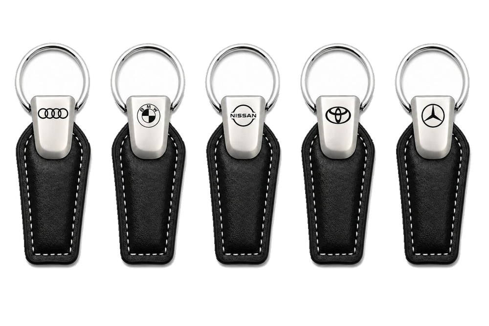 Premium leather automotive keychain collection