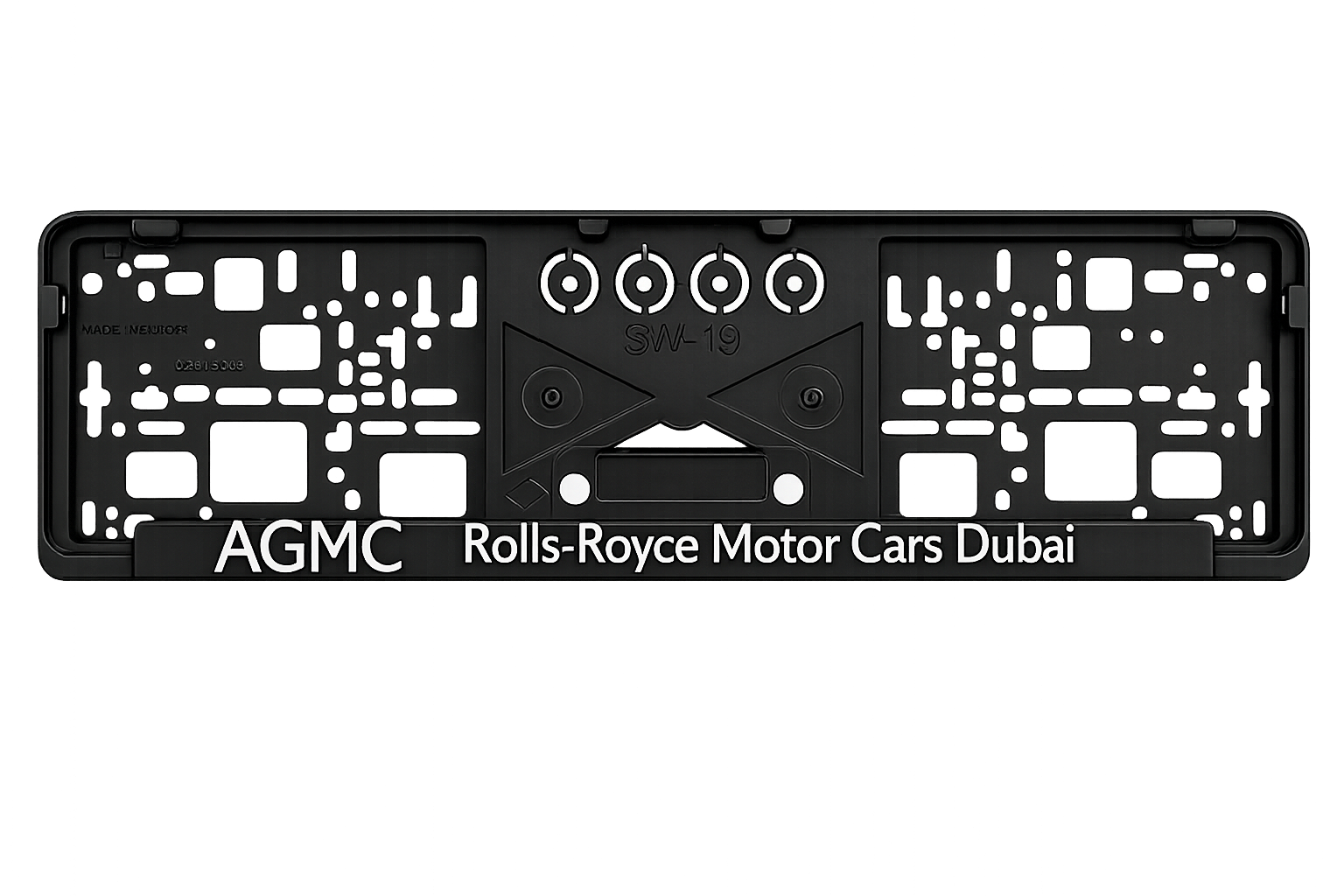 AGMC Rolls-Royce number plate holder with premium foil finish by MOTTO Automotive